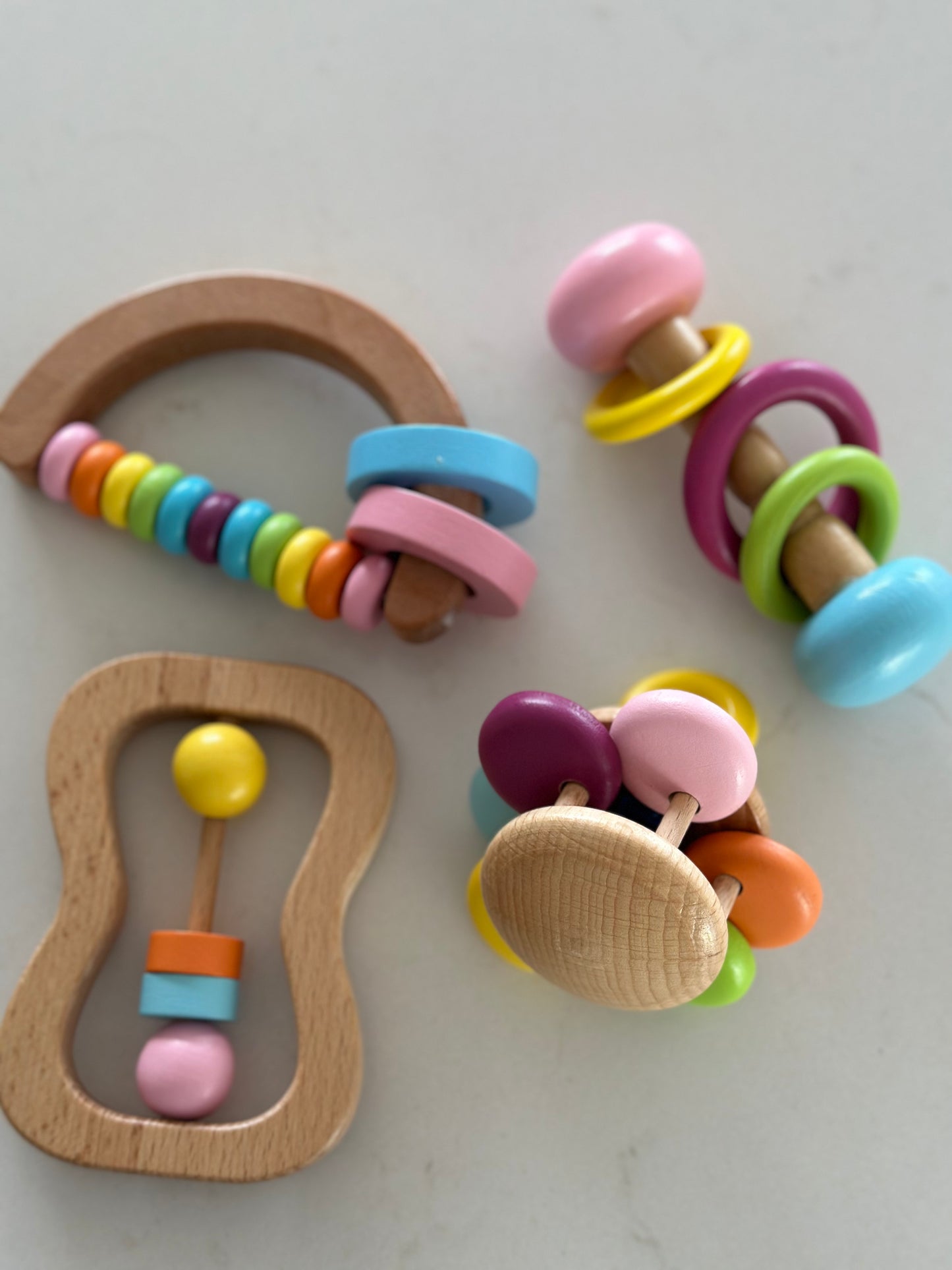Sensory baby wooden toy set