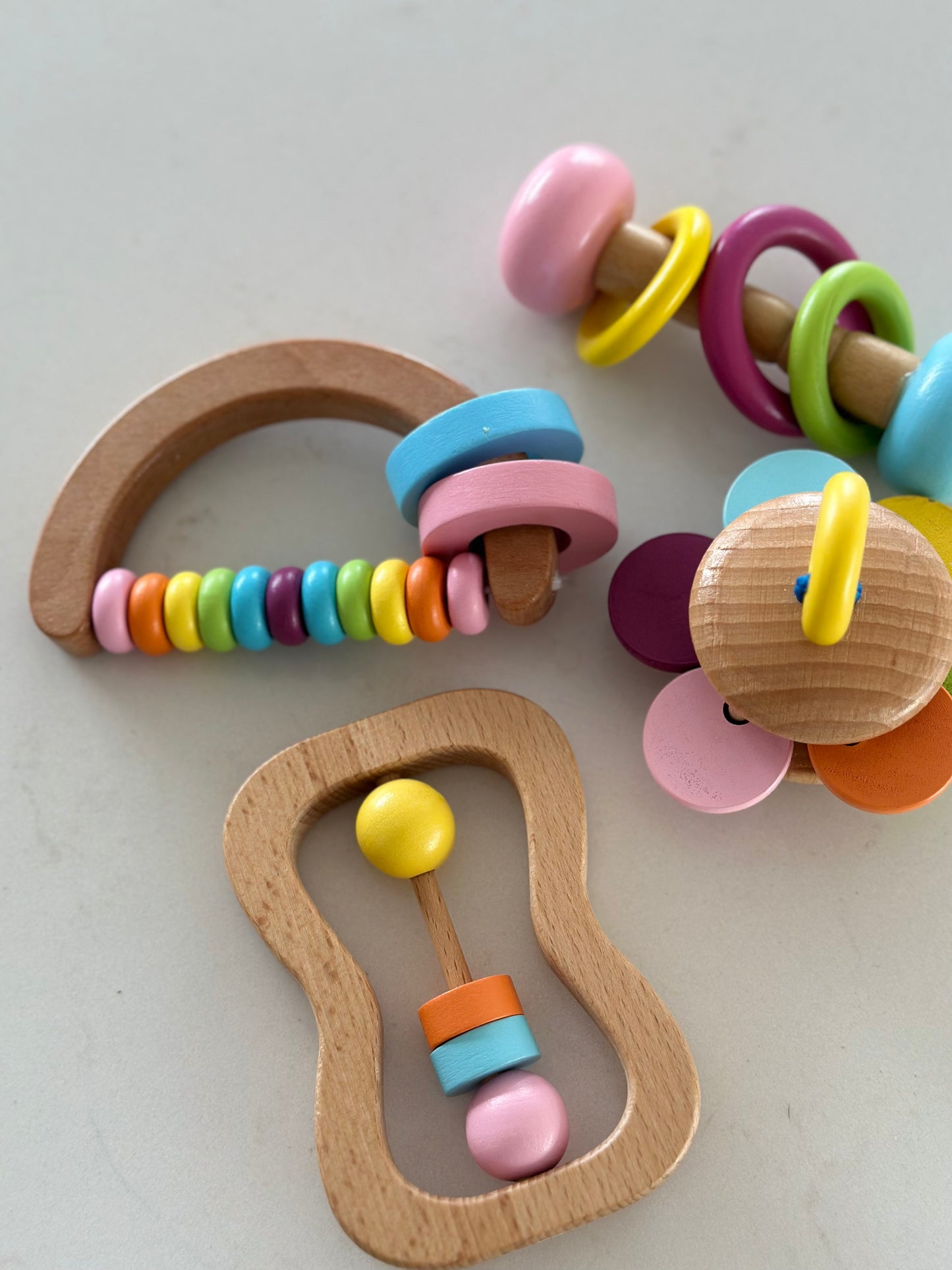 Sensory baby wooden toy set